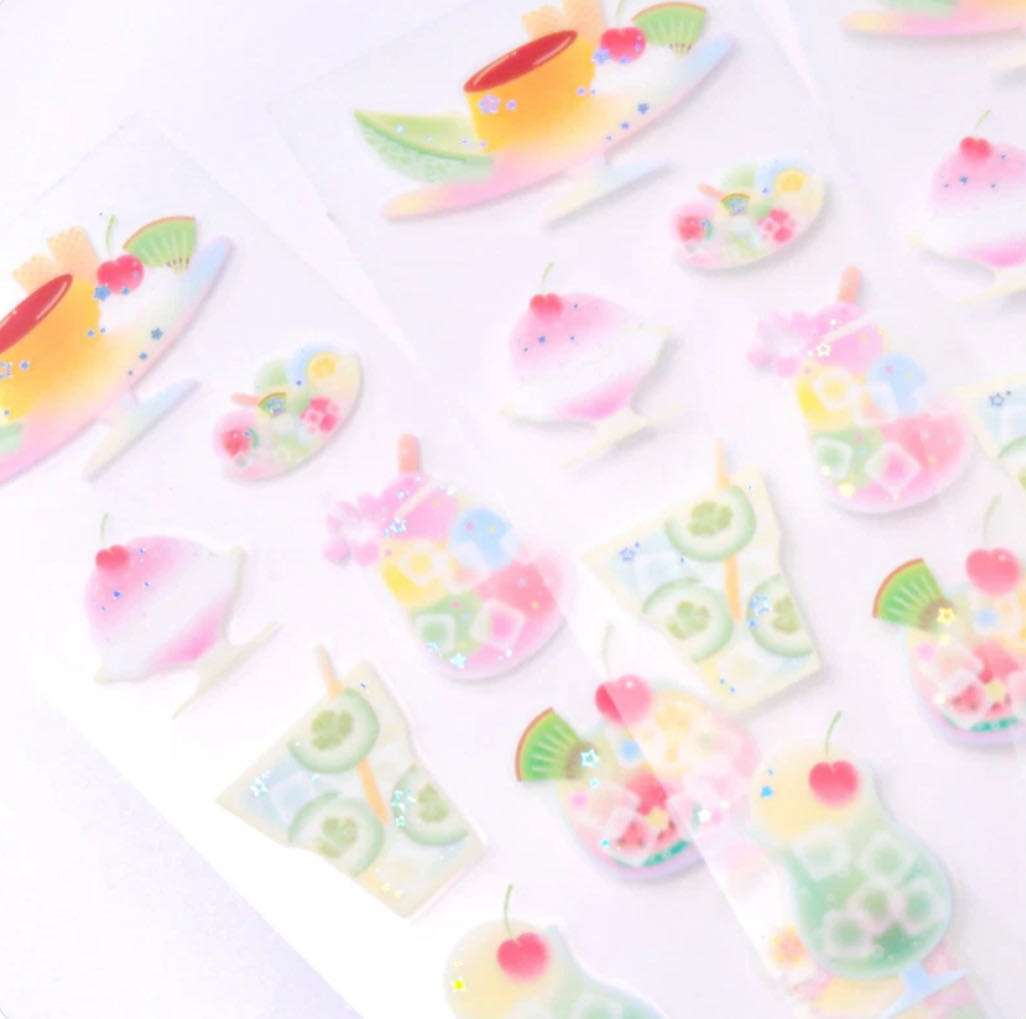 Pearly Button Summer Chilling Sticker