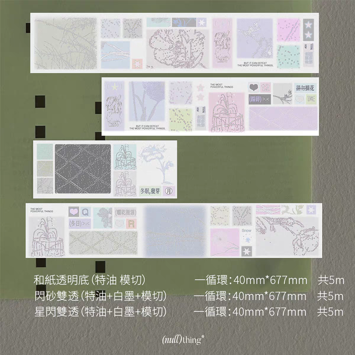 Botanical Garden Kiss Cut Masking Tape Sample