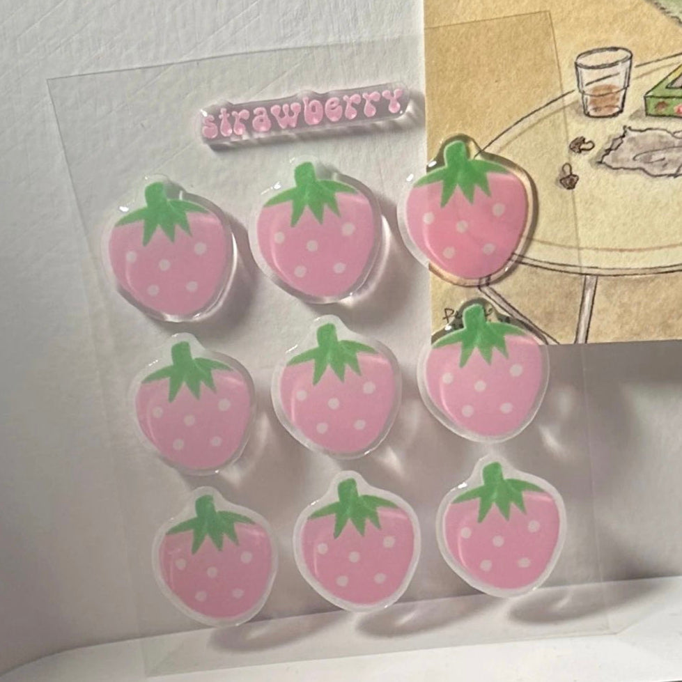 Themogallery Strawberry Resin Sticker