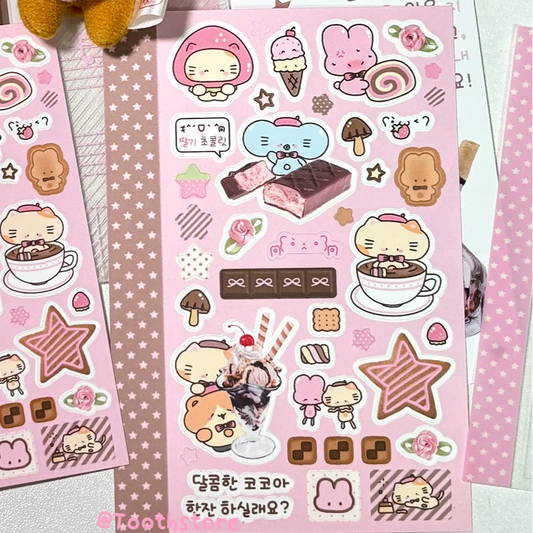 Tooth Store A7 Hot Chocolate Sticker - Brown