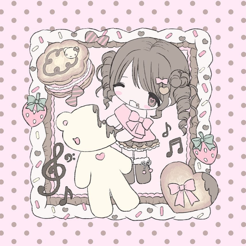 Milky Hearts Chocolate Bear Badge