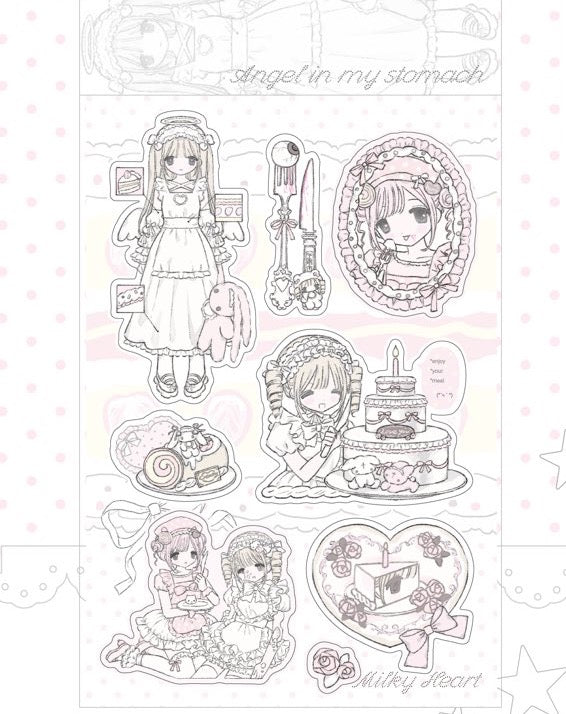 Milky Heart Angel In My Stomach Sticker