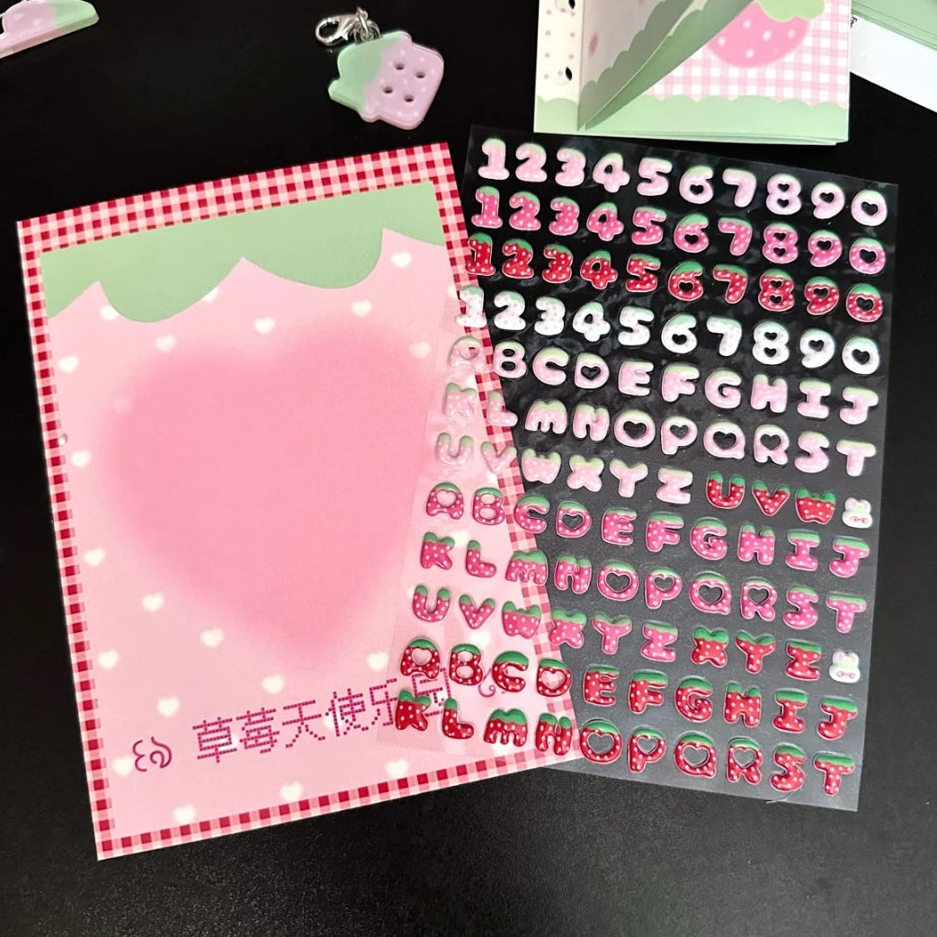 Strawberry Land Letter Puffy Sticker