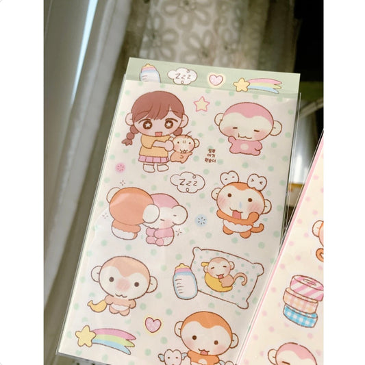 Pinkrue Monkey Baby Sticker Pack
