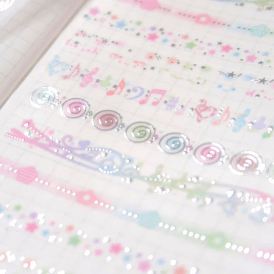 Pearly Button Hush Silver Line Kiss Cut Tape