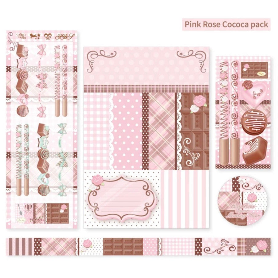 Pearly Button Rose Cocoa Sticker & tape