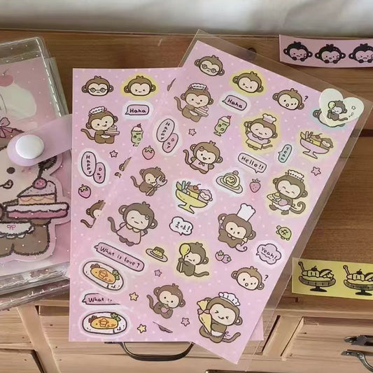 Heart Bunny Monkey Sticker
