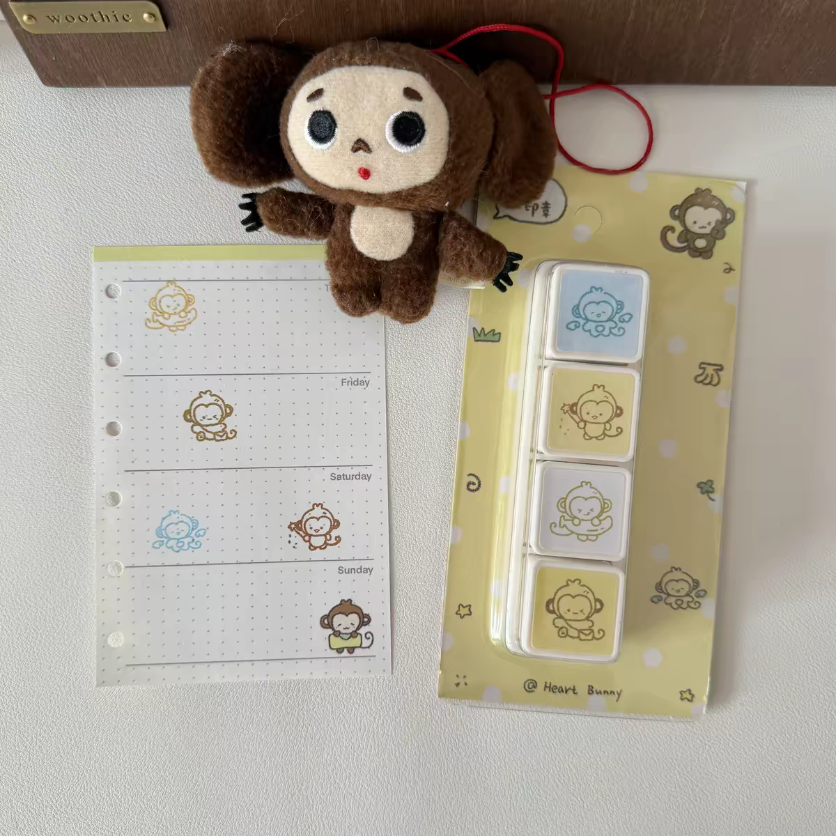 Heart Bunny Monkey 3 Pattern Stamp