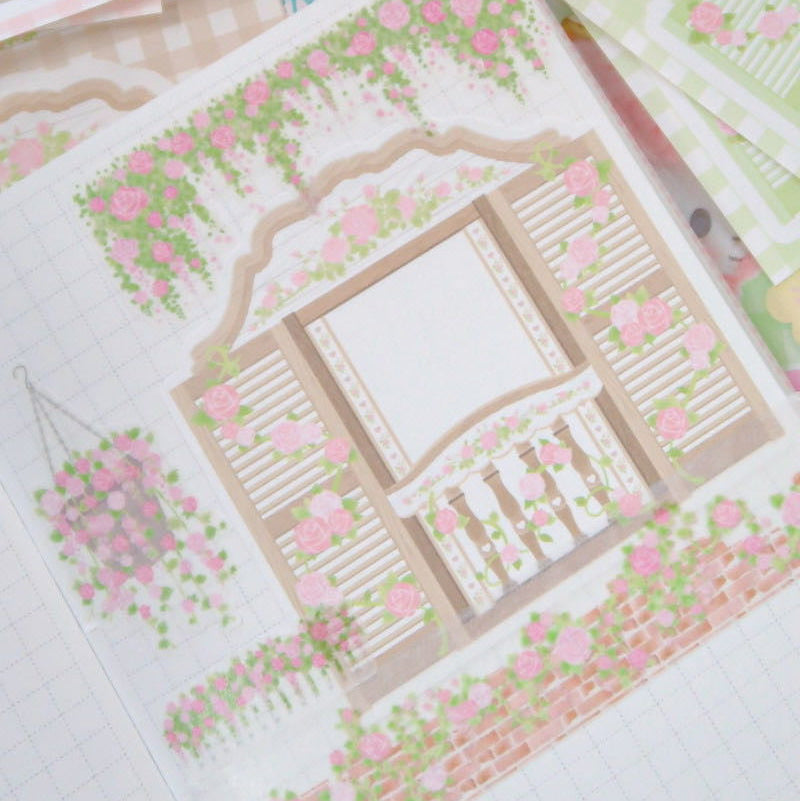 Pearly Button Vintage Window Memo Sticker Pack