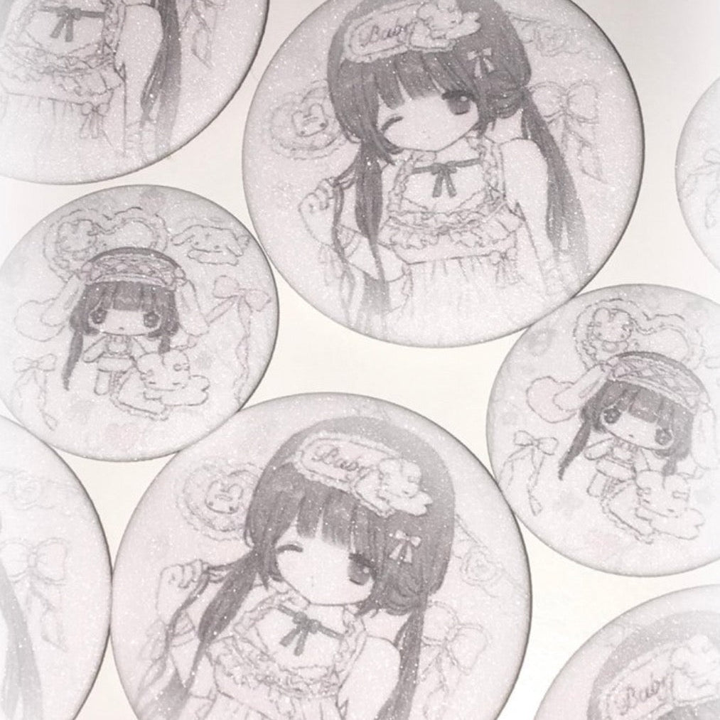 Milky Heart Babygirl Pin Button