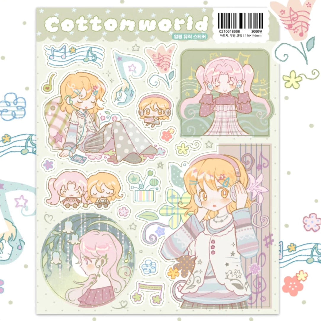 Cotton World Music Sticker