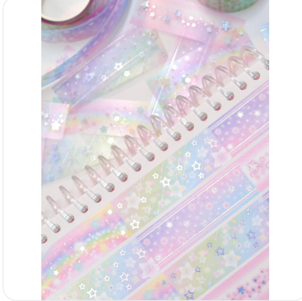 Pearly Button Milky Stardust Kiss Cut Tape