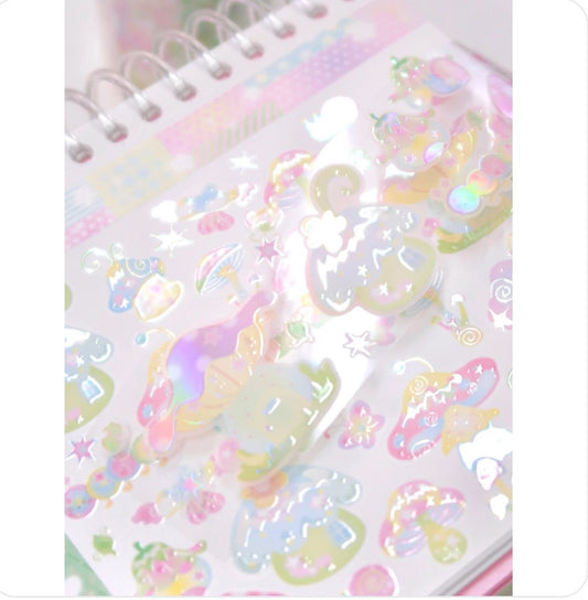 Pearly Button Aurora Fairy Mushrooms Kiss Cut Tape