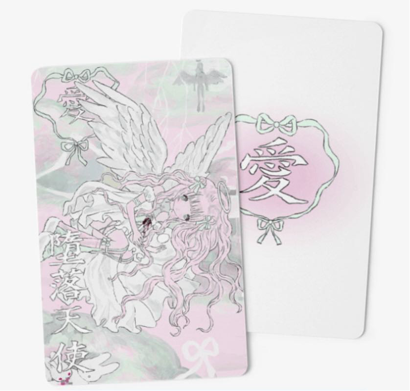 Milky Heart Fallen Angel Card