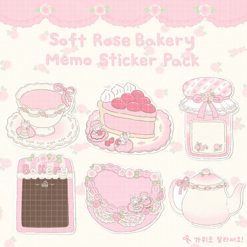 Berryheart Rose Bakery Memo Sticker Pack