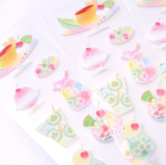 Pearly Button Summer Chilling Sticker
