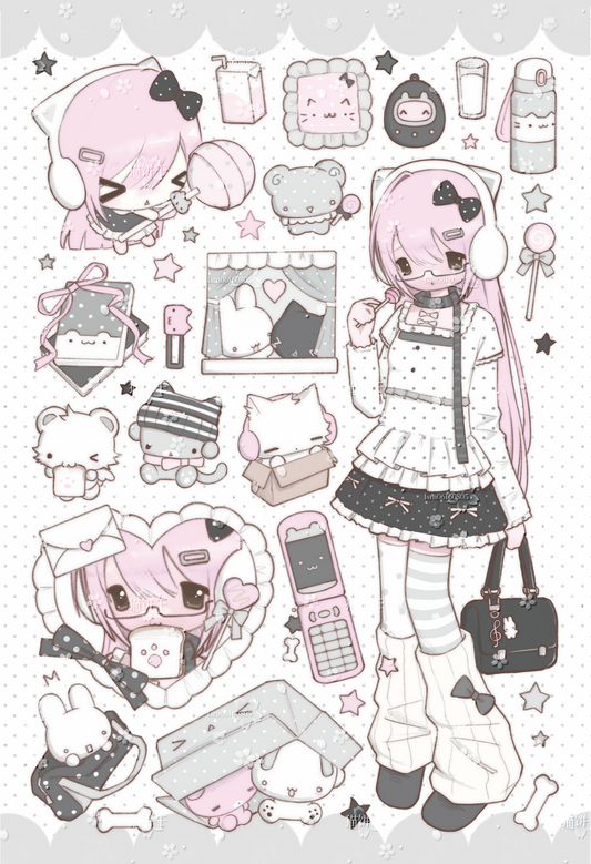 [Cat Cookies] Confession Sticker Sheet