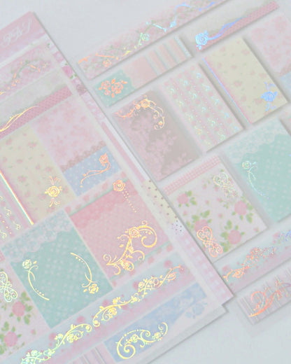 Pearly Button Antique Rose Pattern Sticker