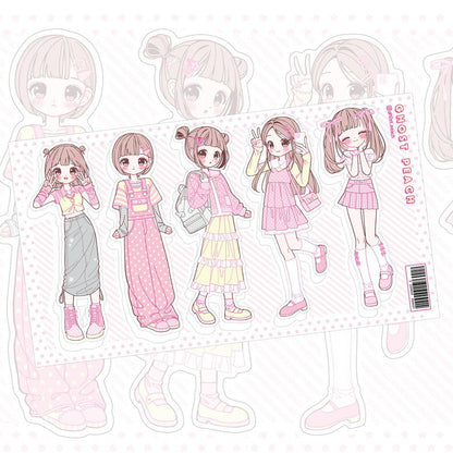 Ghost Peach Spring OOTD Sticker