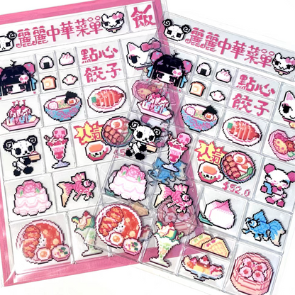 Sweet Ribbon Food Pixel Puffy Sticker