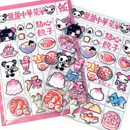 Sweet Ribbon Food Pixel Puffy Sticker