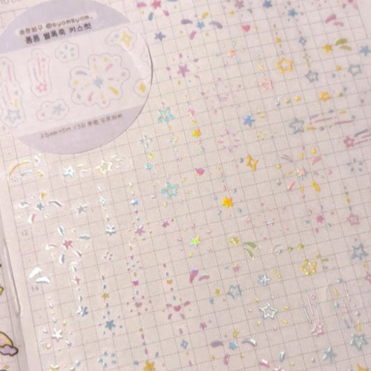 Syomsyom Sparkling Firework Kiss Cut Masking Tape  [1 Loop Sample]