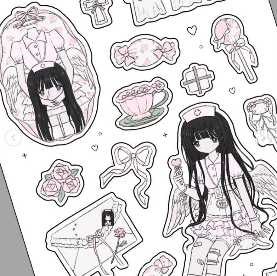 Milky Heart Amai Nurse Sticker