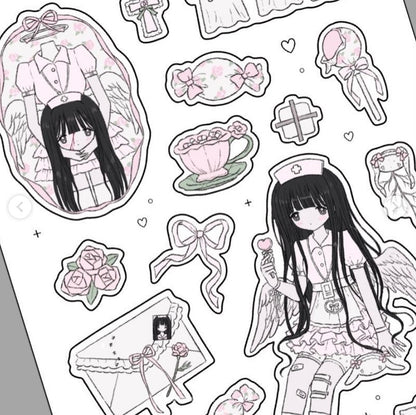 Milky Heart Amai Nurse Sticker