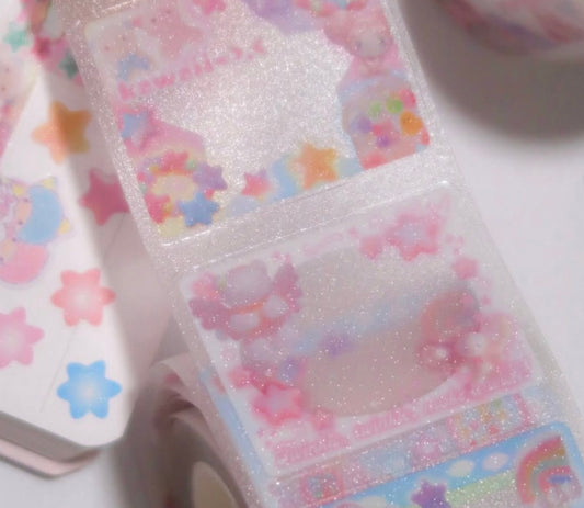 Pearly Button Whisy Dream Frame Kiss Cut Masking Tape  [1 Loop Sample]