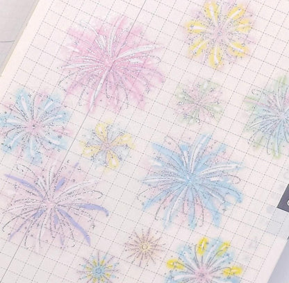 Pearly Button Twinkle Fireworks Kiss Cut Masking Tape  [1 Loop Sample]