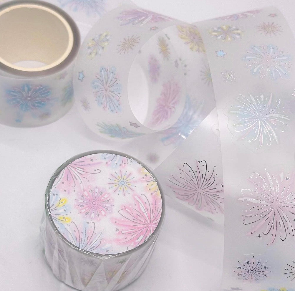 Pearly Button Twinkle Fireworks Kiss Cut Masking Tape  [1 Loop Sample]