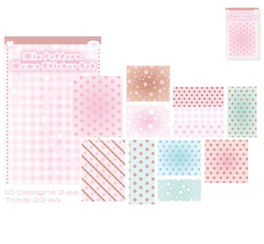 Pearly Button Mix Pattern Memo Sticker Set