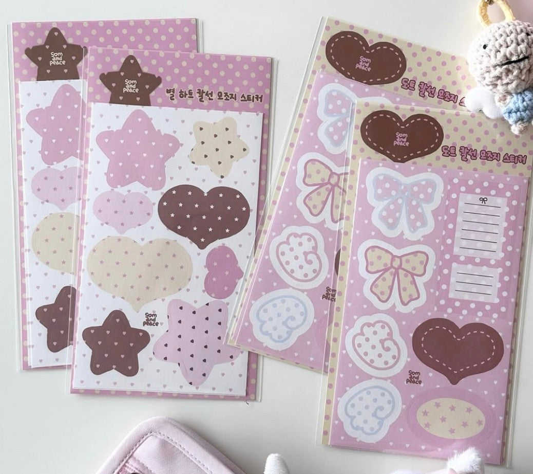 Somandpeace Dot/Star Heart Paper Sticker Pack
