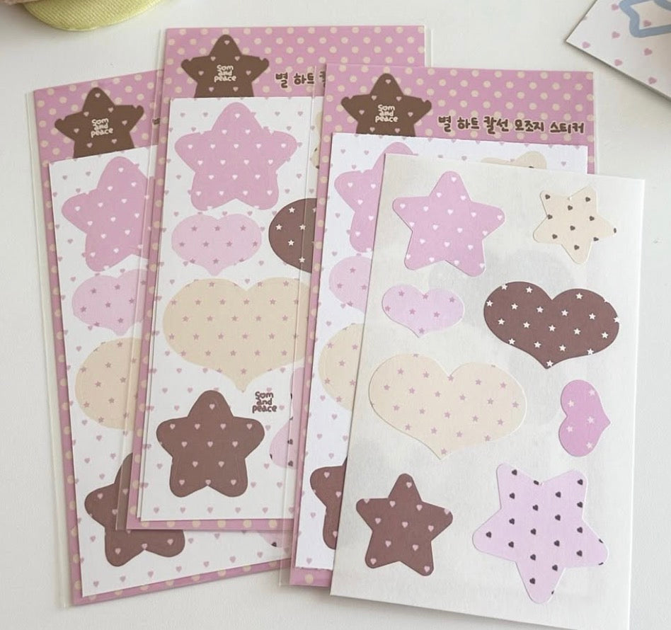 Somandpeace Dot/Star Heart Paper Sticker Pack