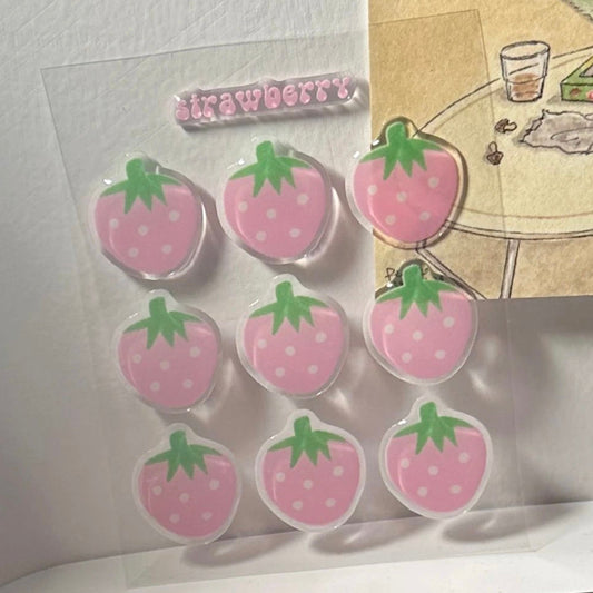 Themogallery Strawberry Resin Sticker