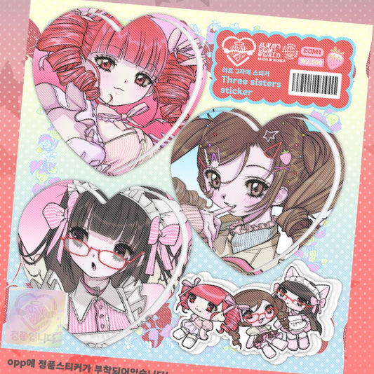 Domi World Heart Three Sisters Sticker
