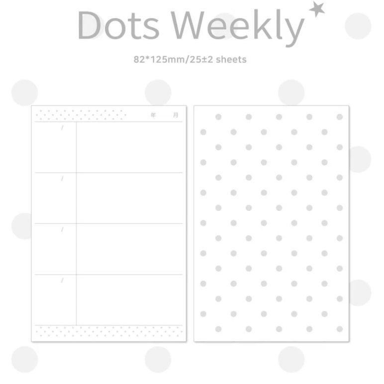 [Color Palette] A7 Dots Weekly Refill Page