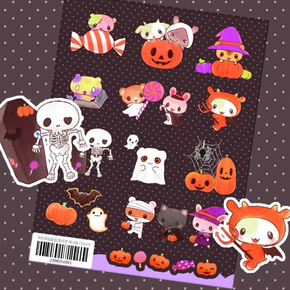 Heartwarmingclub Halloween Animal Sticker