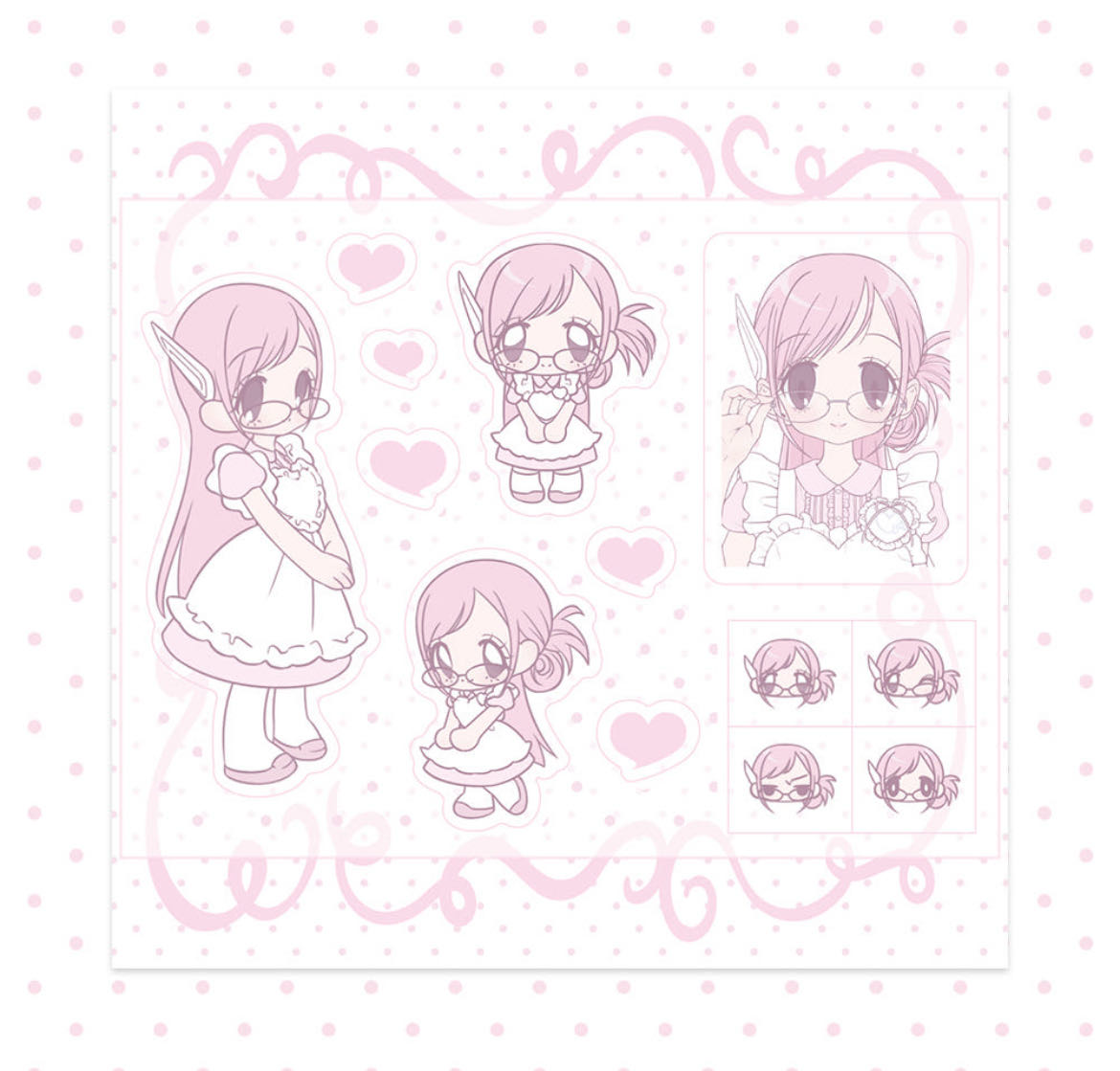 Pumpum Lonely Girl Meta Pink Maid Clear Sticker