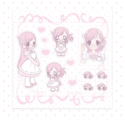 Pumpum Lonely Girl Meta Pink Maid Clear Sticker