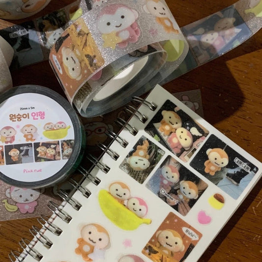 Pinkrue Monkey Photo Kiss Cut Tape