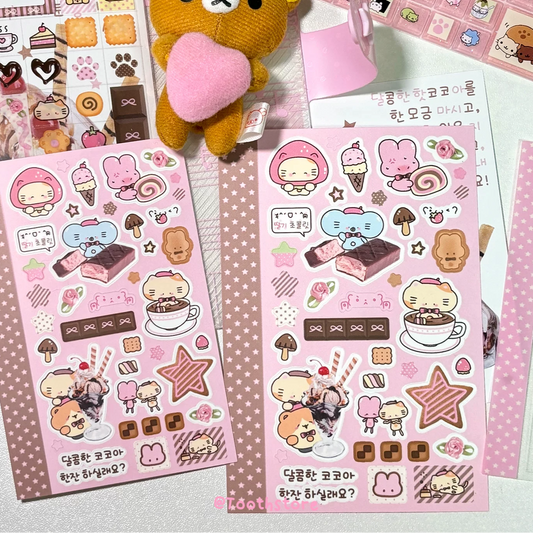 Tooth Store A7 Hot Chocolate Sticker - Brown