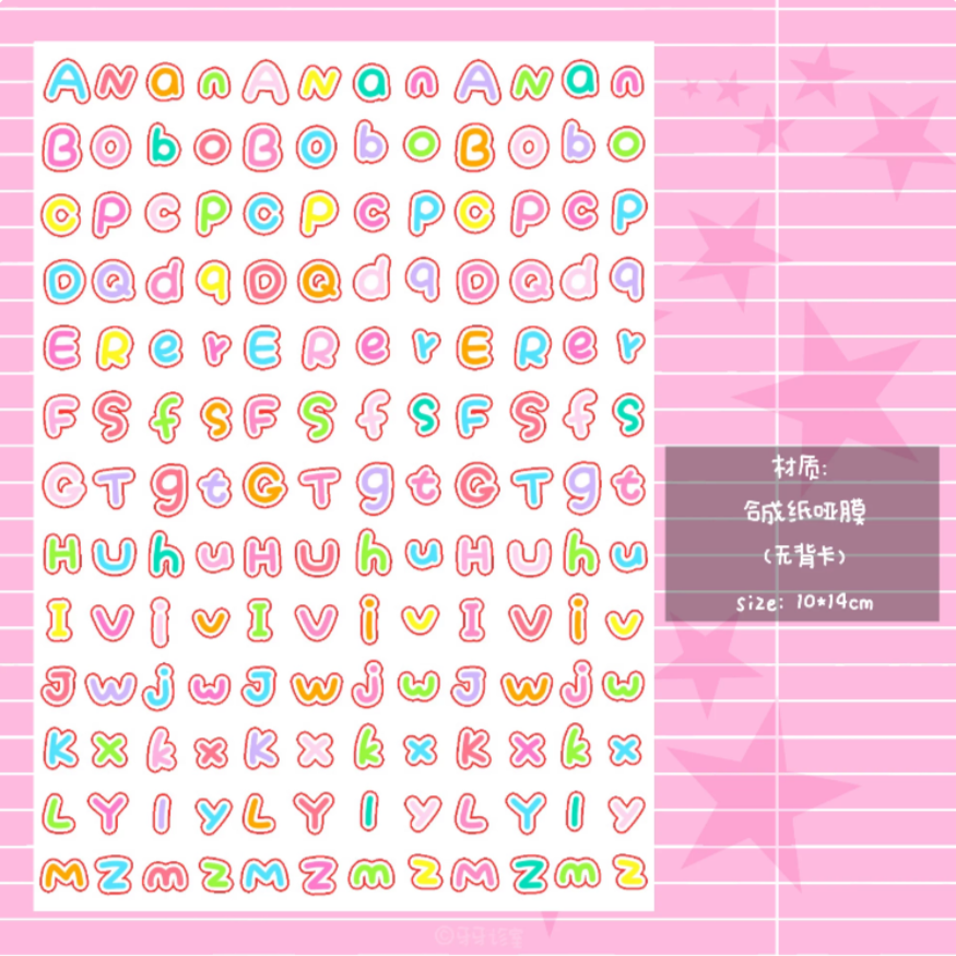 Tooth Store Color Letter Sticker