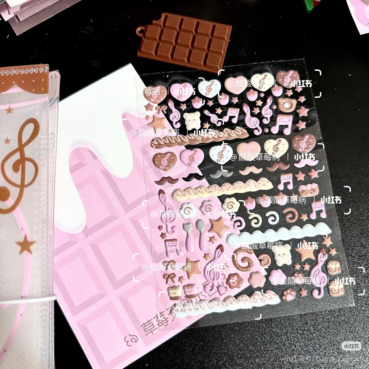 Strawberry Land Chocolate Deco Puffy Sticker