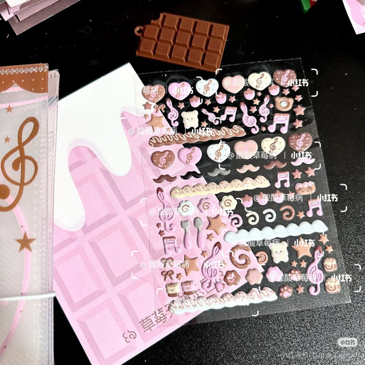 Strawberry Land Chocolate Deco Puffy Sticker
