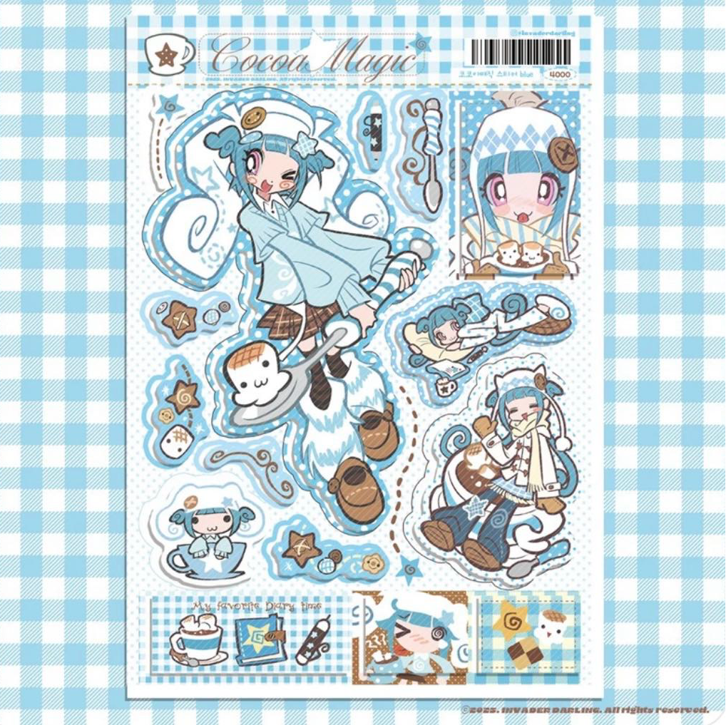 Invader Darling Cocoa Magic Blue Sticker