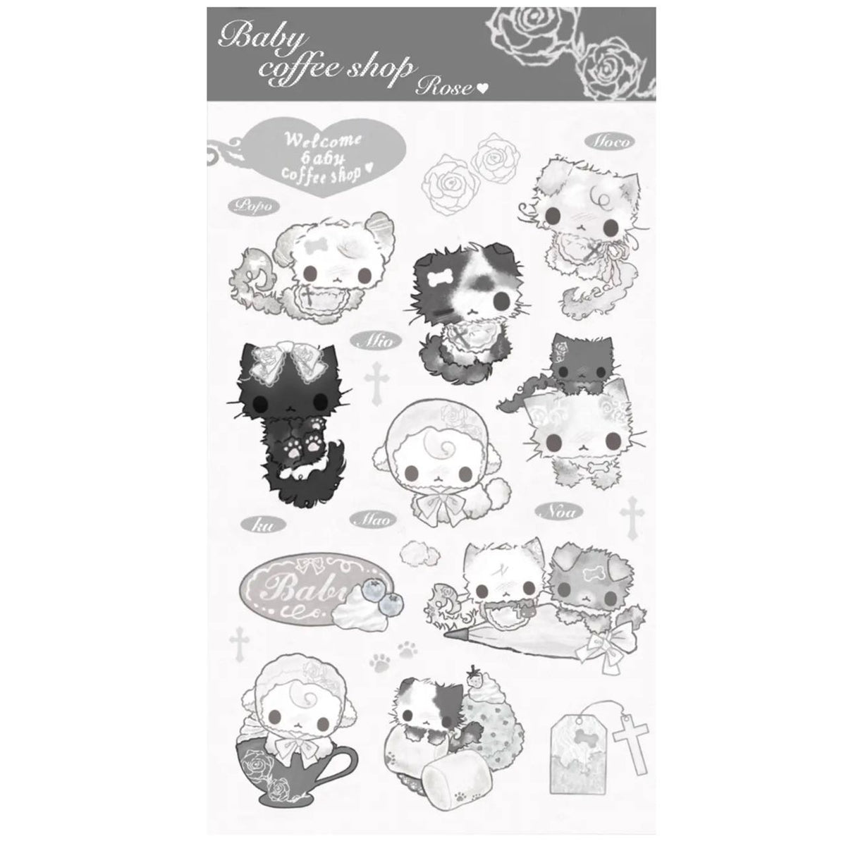 Natsu Nya Rose Coffee Shop Sticker