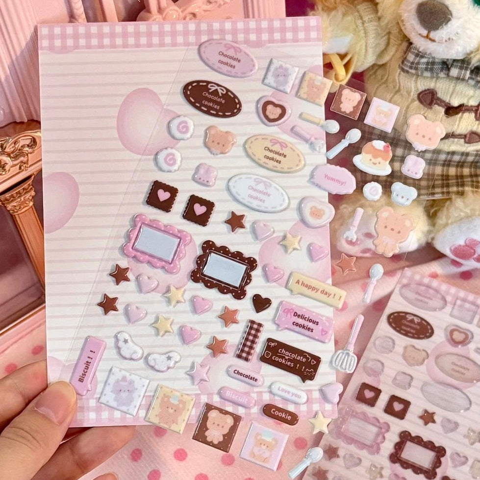 Eating Cookies Chocolate Cookie Puffy Sticker