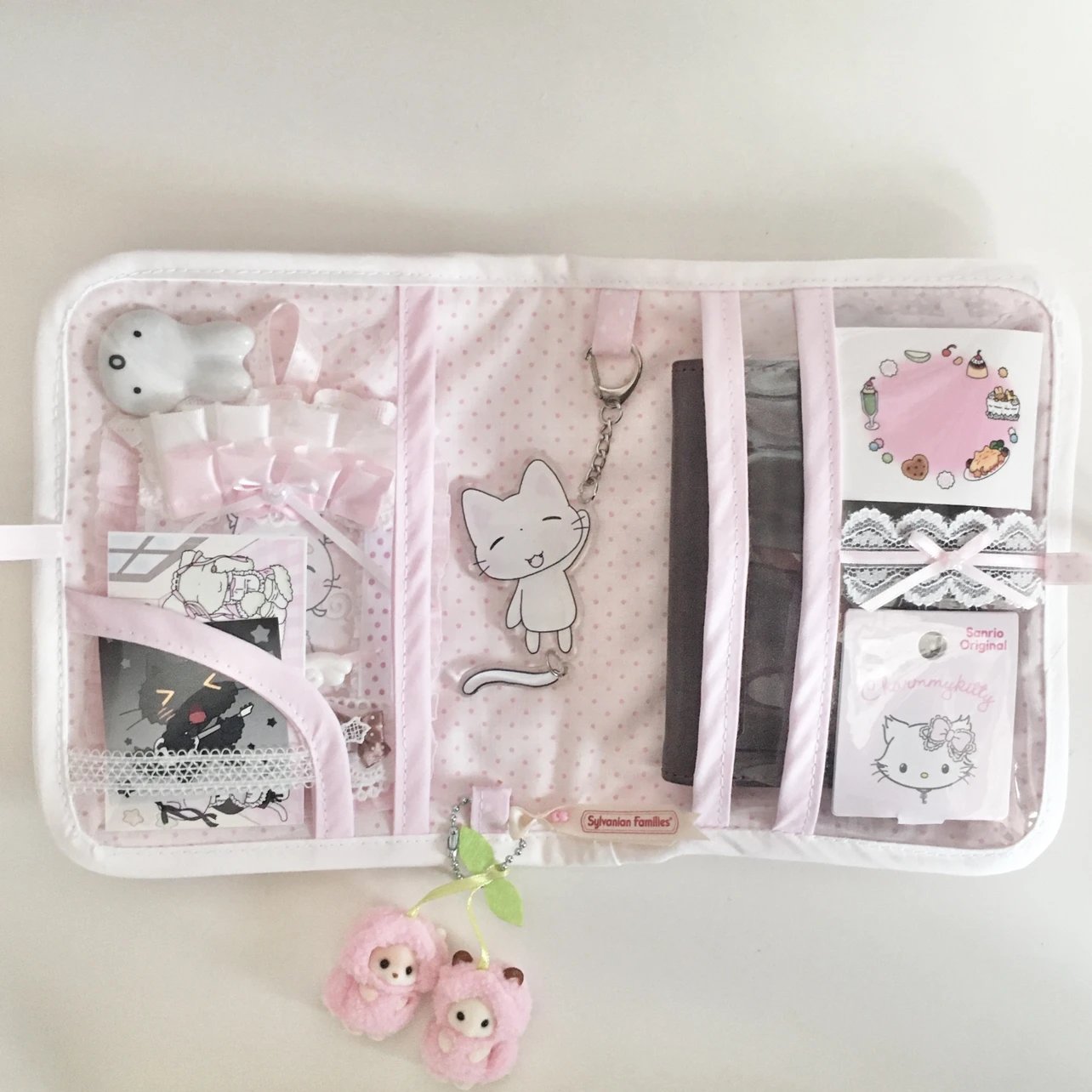 [Handmade] Pink Lace Journal Bag