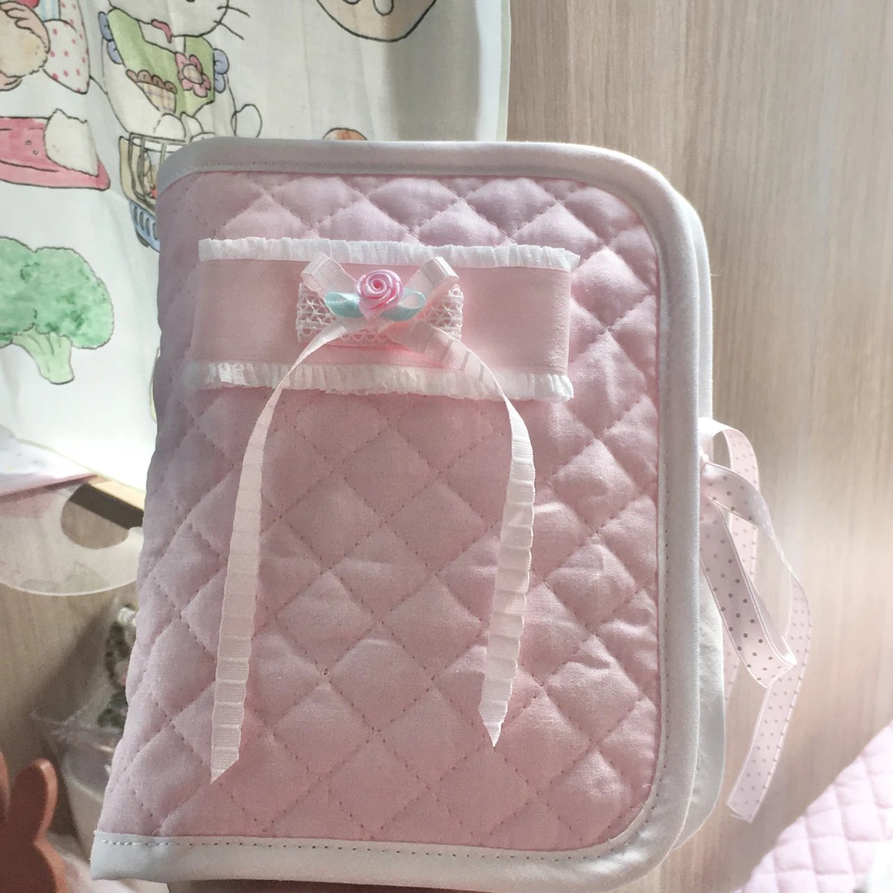 [Handmade] Pink Lace Journal Bag